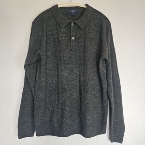 Men's Dockers Heather Gray Sweater 1/4 3-Button Size M Sweater